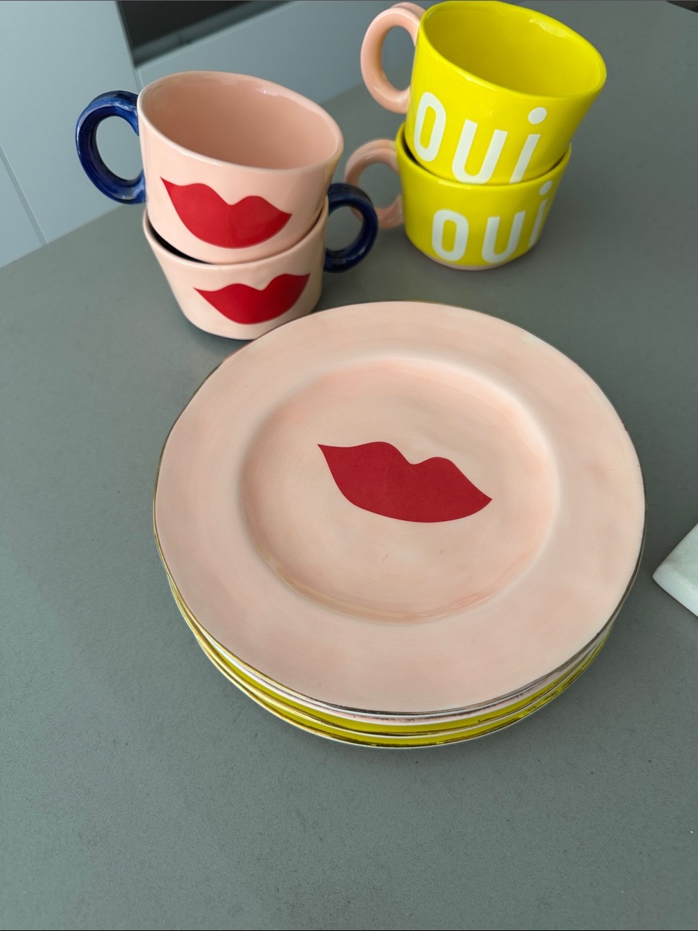 Clare V for Anthropologie Oui Lip desert and coffee set (total of 4 pieces)
